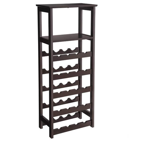 Wooden Wine Rack Wine Holder Display Shelves With Glass Holder Rack Overstock 32300849