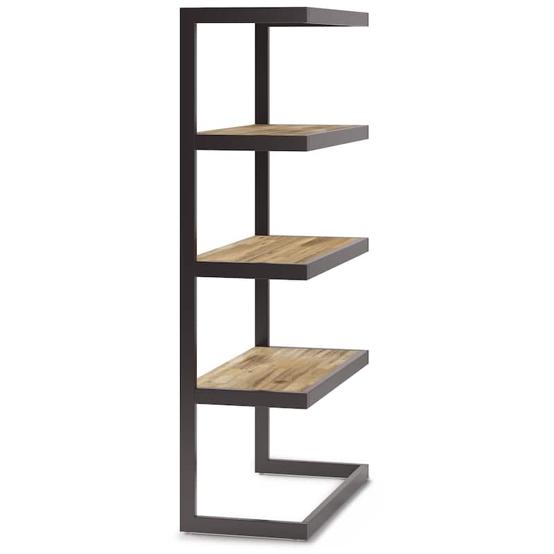 WYNDENHALL Cecilia SOLID ACACIA WOOD and Metal 66 inch x 36 inch Rectangle Industrial Bookcase - 36"w x 16.5"d x 66" h