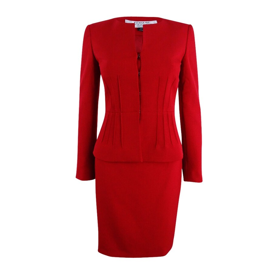 petite red suit