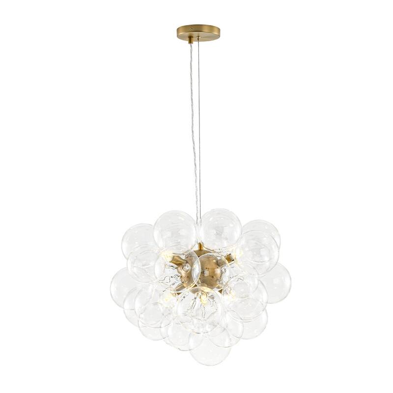 Glam 6-Light Dimmable Cluster Glass Globe Bubble Chandelier