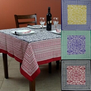 Shop French Country Cotton Geometric Tablecloth Square 72