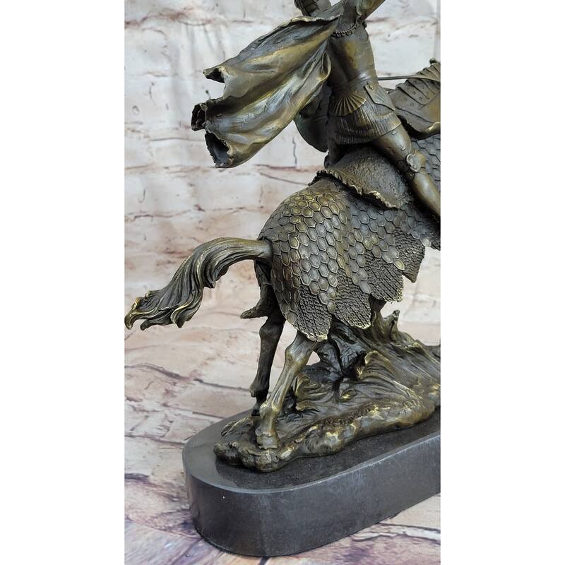 European Knight On Imitative Horseback Armored Imitative Horse Bronze Sculpture Statue Figure By Kamiko
