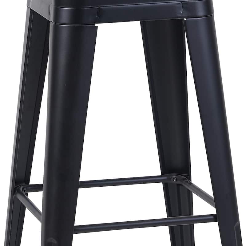 AC Pacific 30 Inch Industrial Stackable Metal BarStools Set of 2