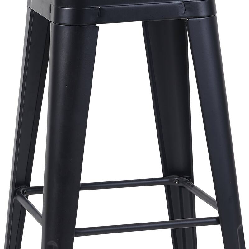 AC Pacific 30 Inch Industrial Stackable Metal BarStools Set of 4