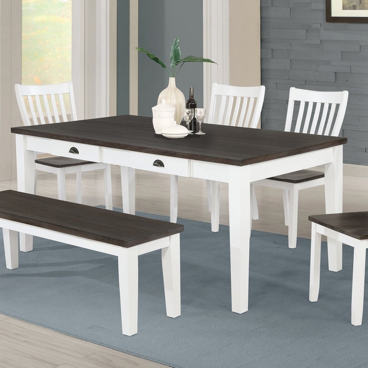 Shop Copper Grove Bellevue Espresso And White 4 Drawer Dining