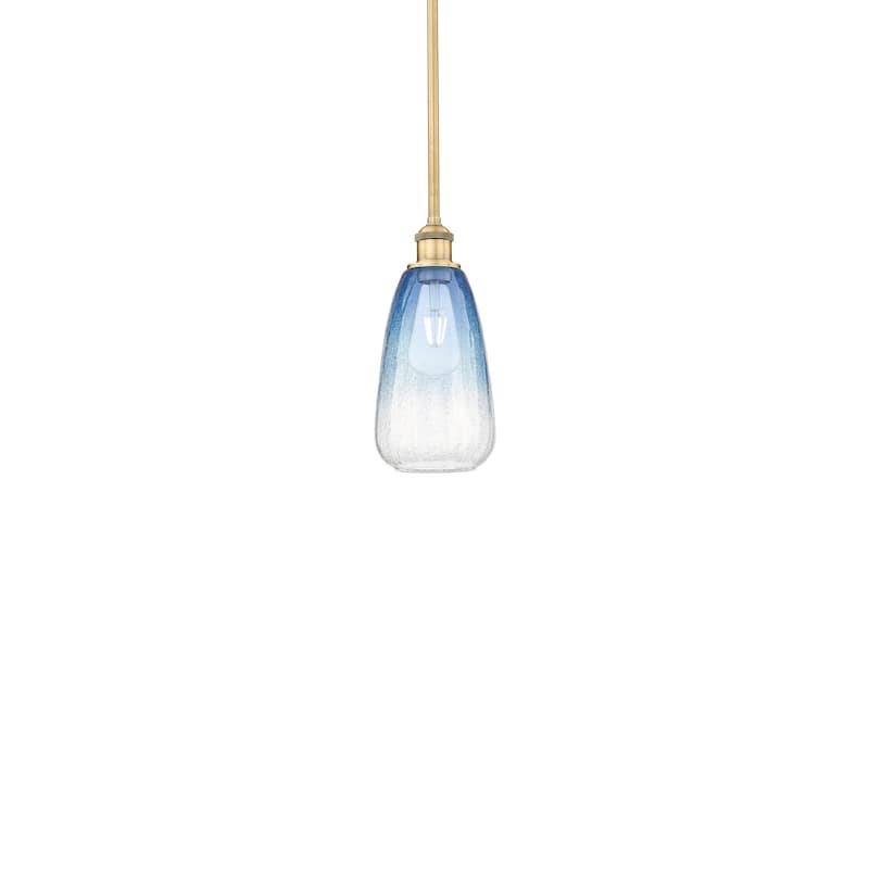 Innovations Lighting 616-1S-13-6 Brookhaven Almond Pendant Brookhaven - Brushed Brass / Sapphire Blue