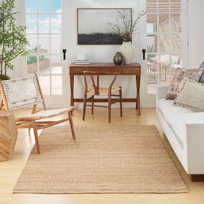 Nourison Natural Jute Indoor only Solid Area Rug