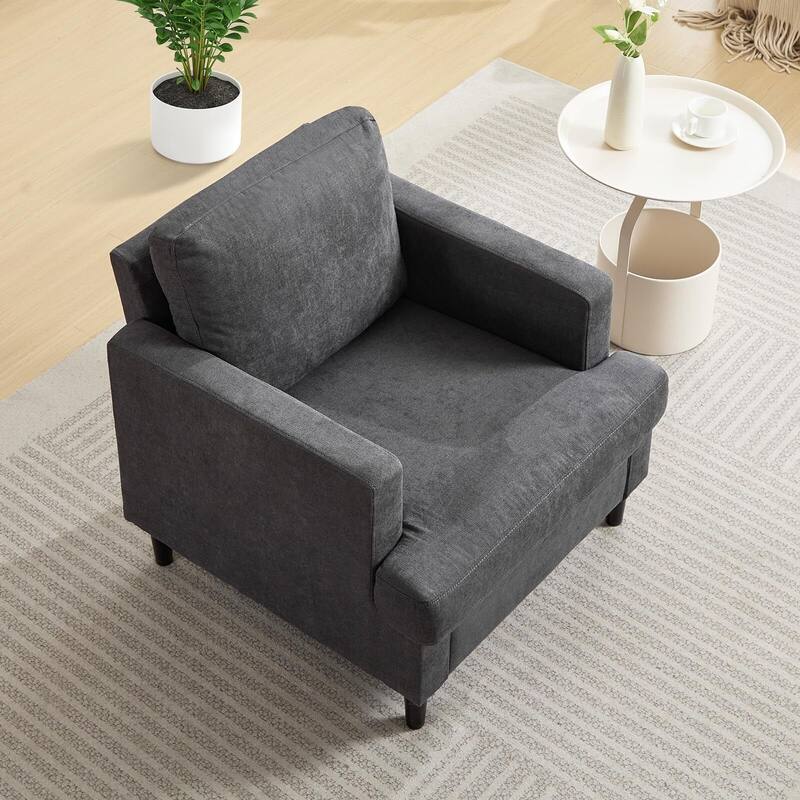 Soft & Padded Chair, Mid-Century Sofa Chair for Bedroom