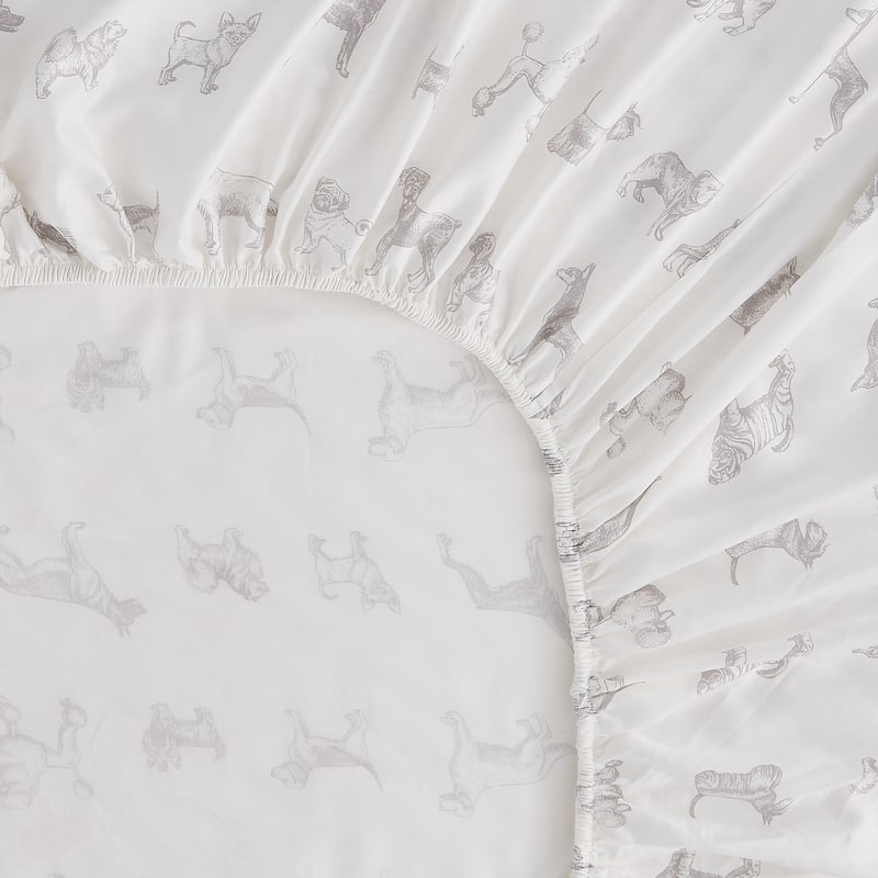 Printed Design Cotton Collection 400TC Hemstitch Animal Dog Sheet Set and Pillowcases
