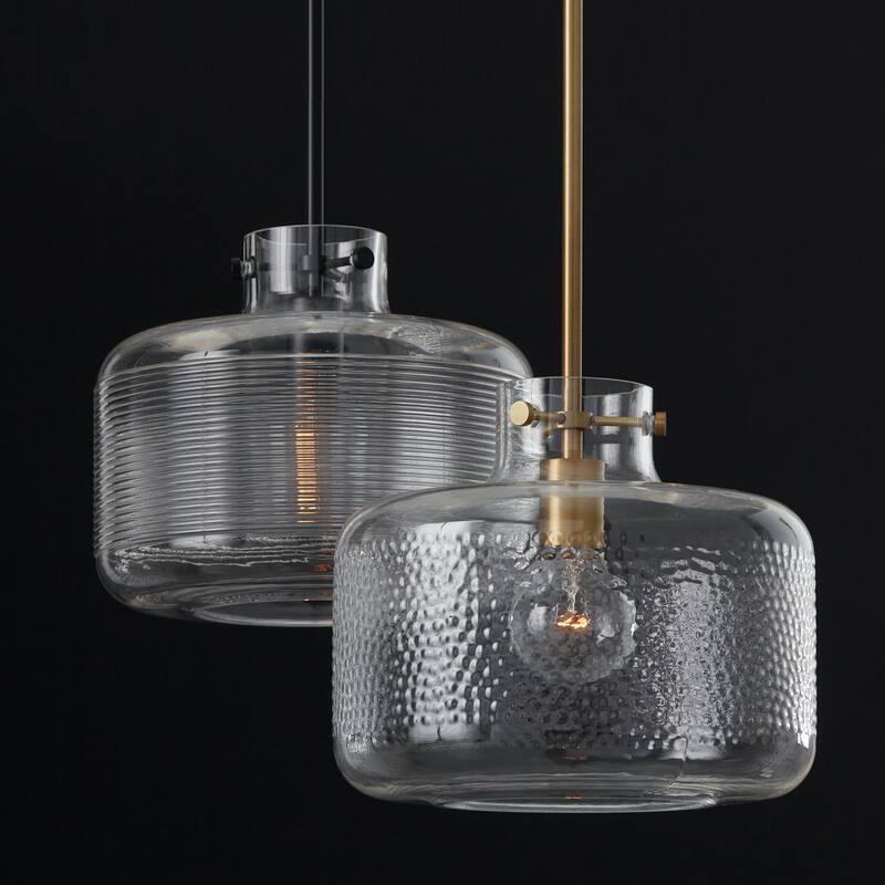 11.5" 1-light Pendant w/ Clear Pebbled Glass
