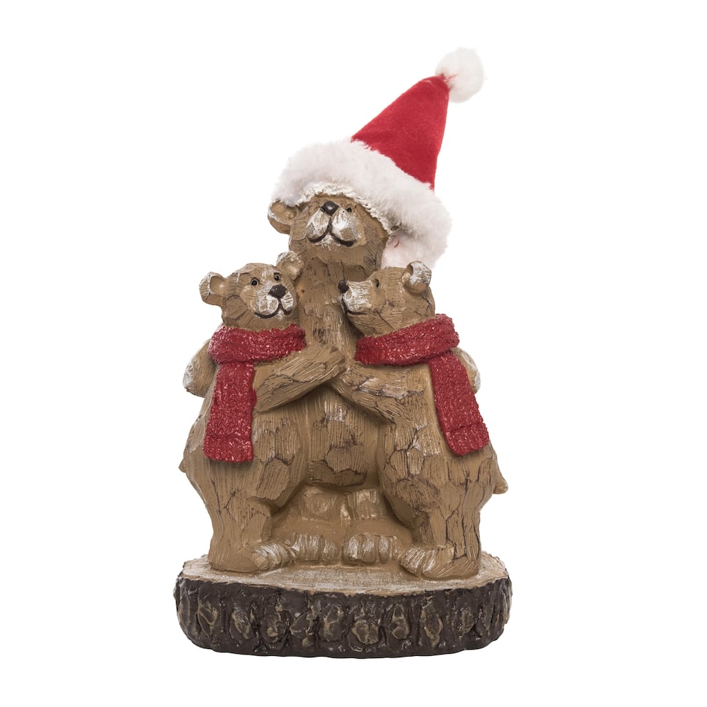Transpac Resin 6 in. Multicolor Christmas Woodland Bear