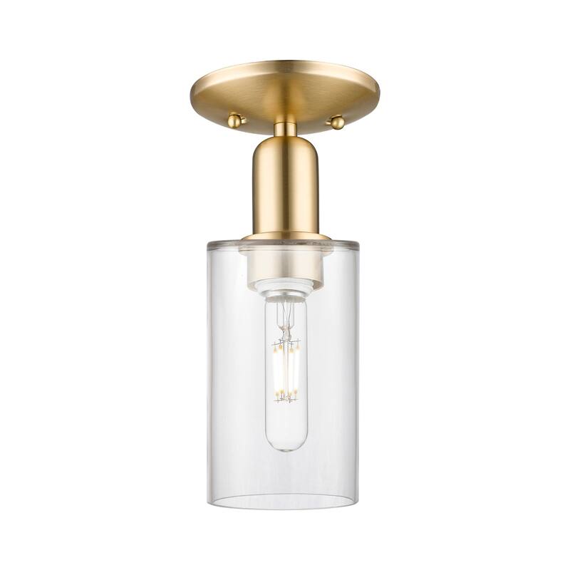 Innovations Lighting Endless Possibilities Arcadia - Clymer - 1 Light 4" Semi-Flush Mount - Clear/Champagne Bronze