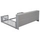 preview thumbnail 11 of 9, Full Size Floor Bed with Side Bookshelf,Guardrails, for kids