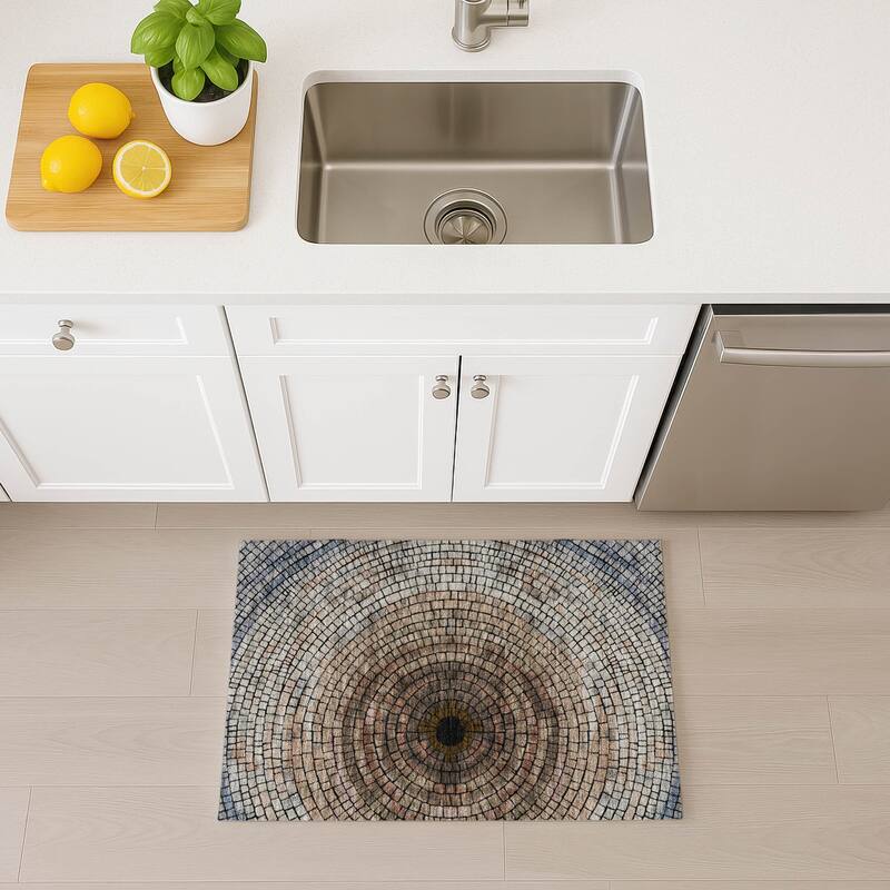 Machine Washable Indoor/ Outdoor Mosaic Rome Chantille Rug