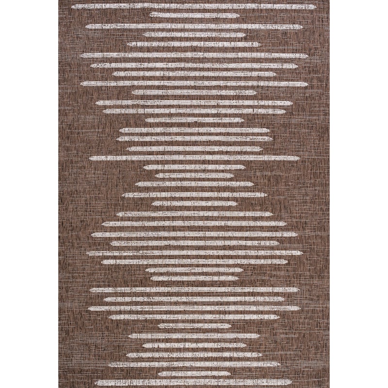 JONATHAN Y Colonia Berber Stripe Geometric Indoor/Outdoor Area Rug - 5 X 8 - Brown/Beige