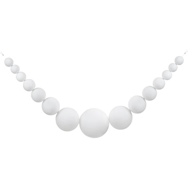 6' White Shiny and Matte Shatterproof Ball Christmas Swag