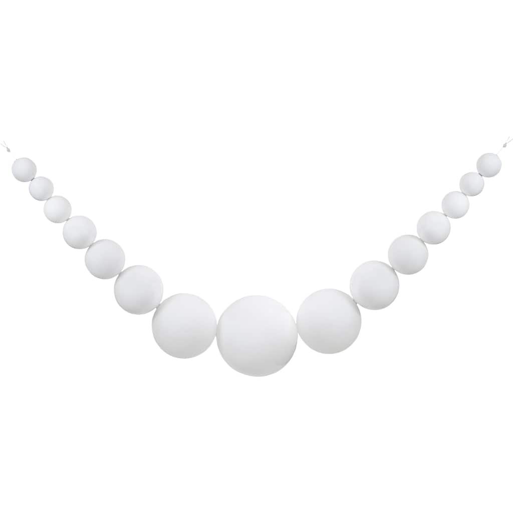 6' White Shiny and Matte Shatterproof Ball Christmas Swag