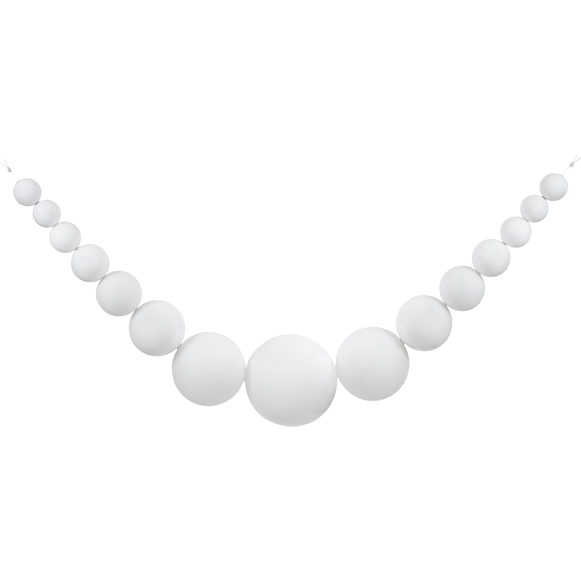 6' White Shiny and Matte Shatterproof Ball Christmas Swag
