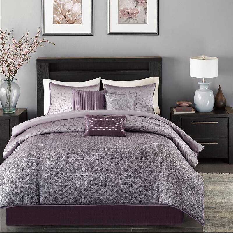 GDF Studio - Biloxi 7-Piece Jacquard Comforter Set with Decorative Pillows