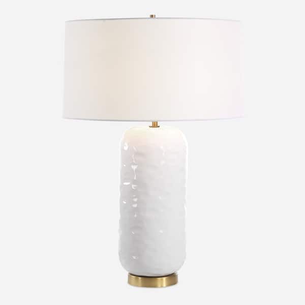 slide 2 of 6, Uttermost Iona White Glaze Table Lamp