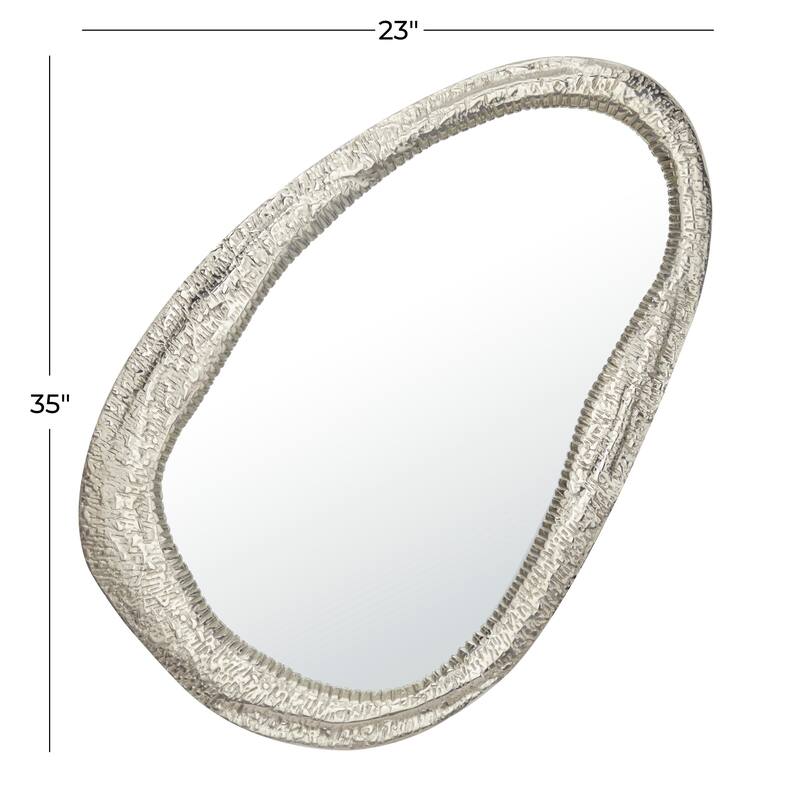 Aluminum Metal Abstract Wall Mirror - Silver or Gold - Roche River Decor