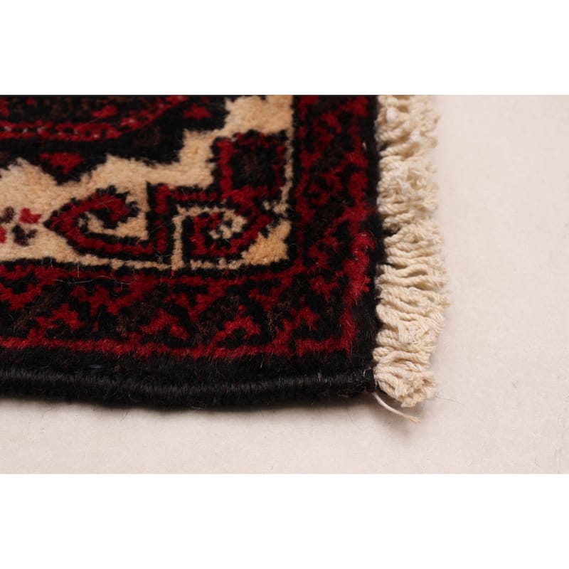 ECARPETGALLERY Hand-knotted Royal Baluch Cream Wool Rug - 1'10 x 9'3