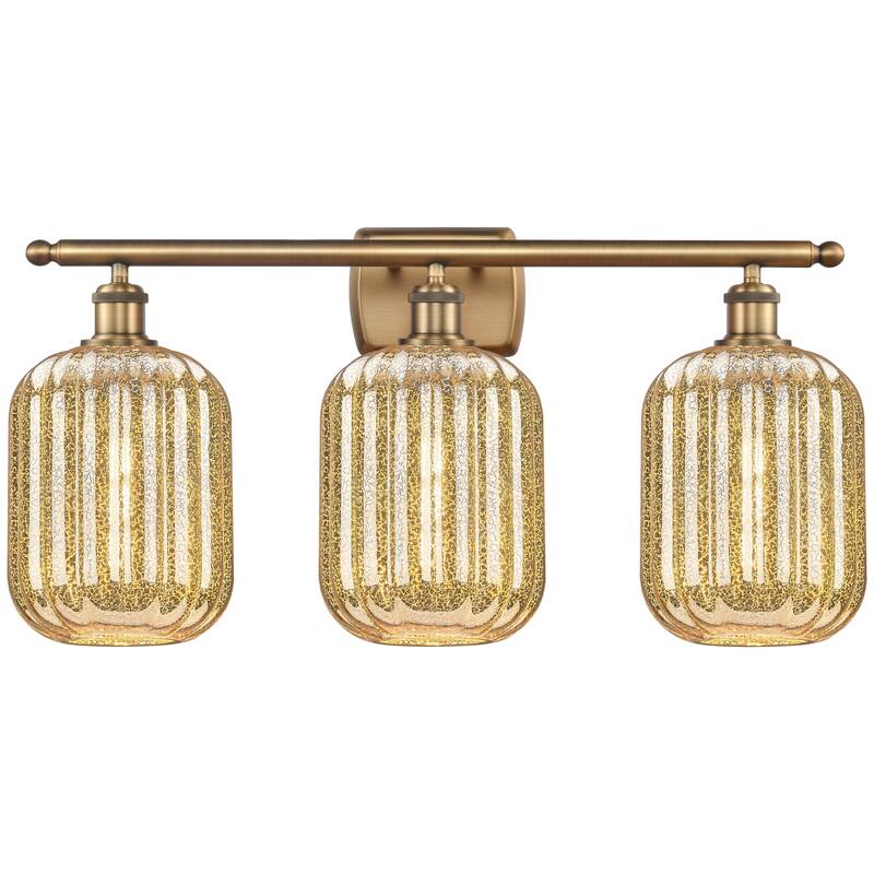 Innovations Lighting Endless Possibilities Ballston - Preston - 3 Light 27" Jar Shade Bath Vanity Light - Mercury/Brushed Brass