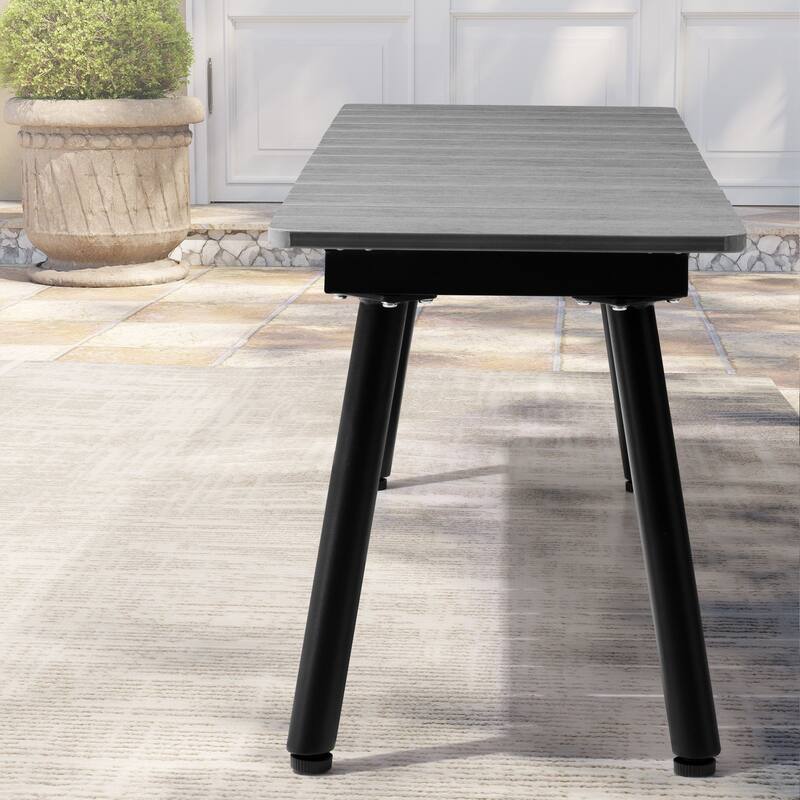 Pellebant Outdoor Aluminum Dining Bench - 49.5 in L x 14.9 in W x 17.5 in H