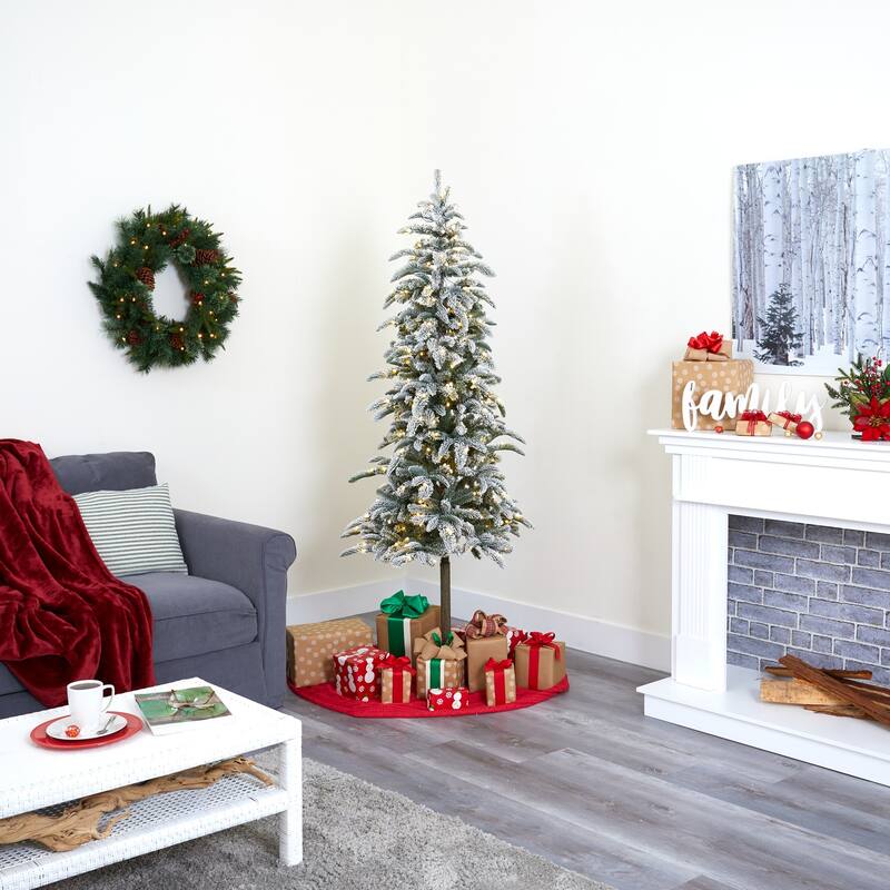 6.5Ft Pre-Lit Christmas Tree - Alpine Artificial Tree with Warm White Lights & Bendable Branches - Holiday Decor - 72
