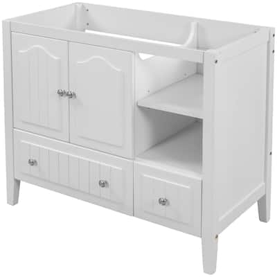 EPOWP 36" Bathroom Vanity Base Only Solid Wood Frame and MDF Boards