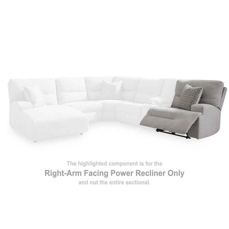 Signature Design by Ashley Acklen Place Light Gray 3-Piece Power Reclining Sectional - 115" W x 71" D x 42" H
