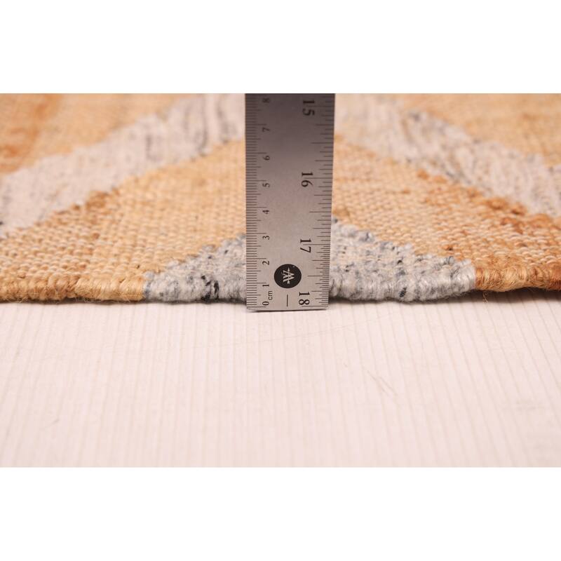 ECARPETGALLERY Flat-Weave Palas Denizli Tan Jute, Rayon Kilim - 5'4 x 7'4