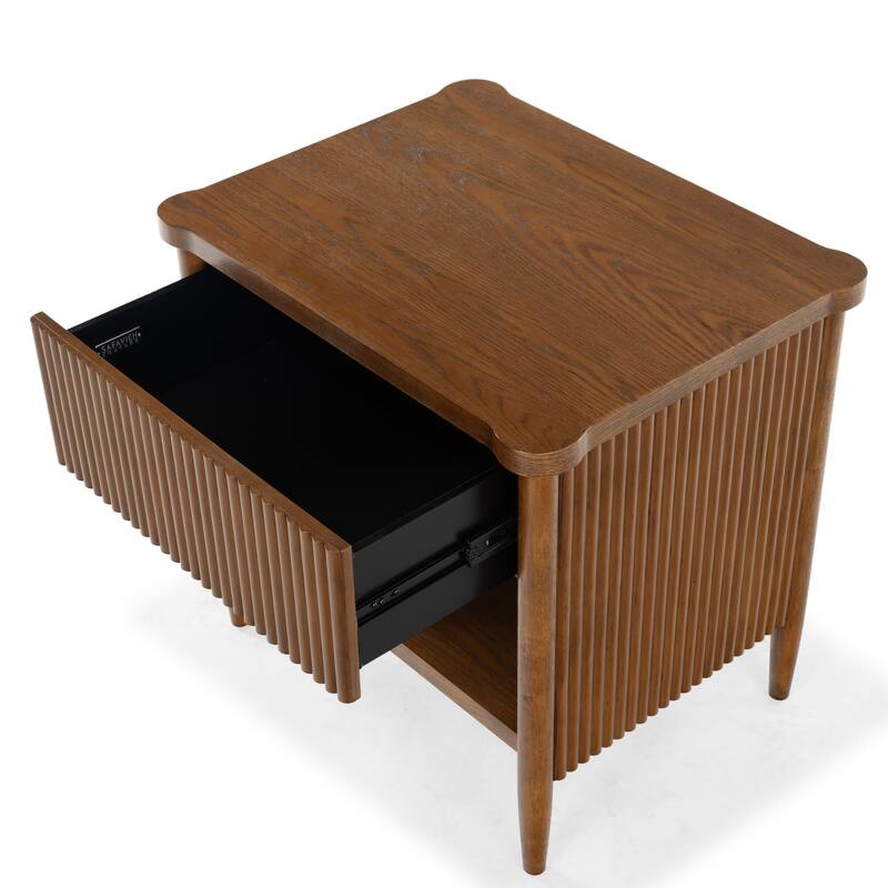 SAFAVIEH Couture Shelbie 1-Drawer Reeded Nightstand, Fully Assembled