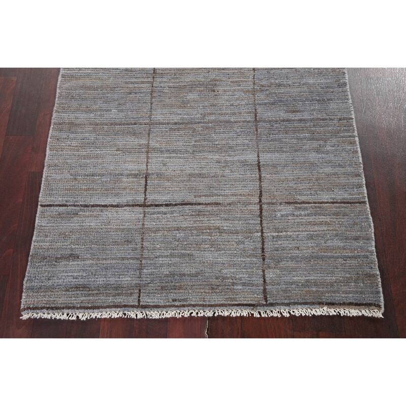Geometric Checkered Gabbeh Kashkoli Wool Area Rug Hand-knotted Carpet - 3'0" x 4'6"
