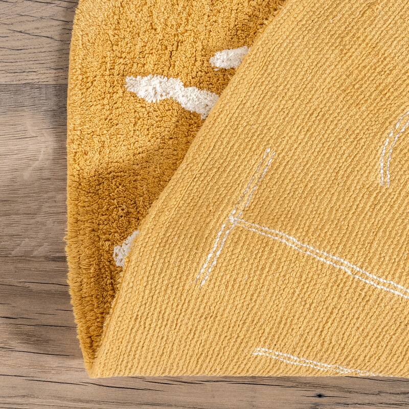Nuloom Alphabet SpinClean Washable Round Rug
