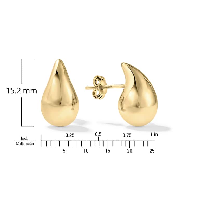Clover 14K Yellow Gold High-Polish Teardrop Earrings