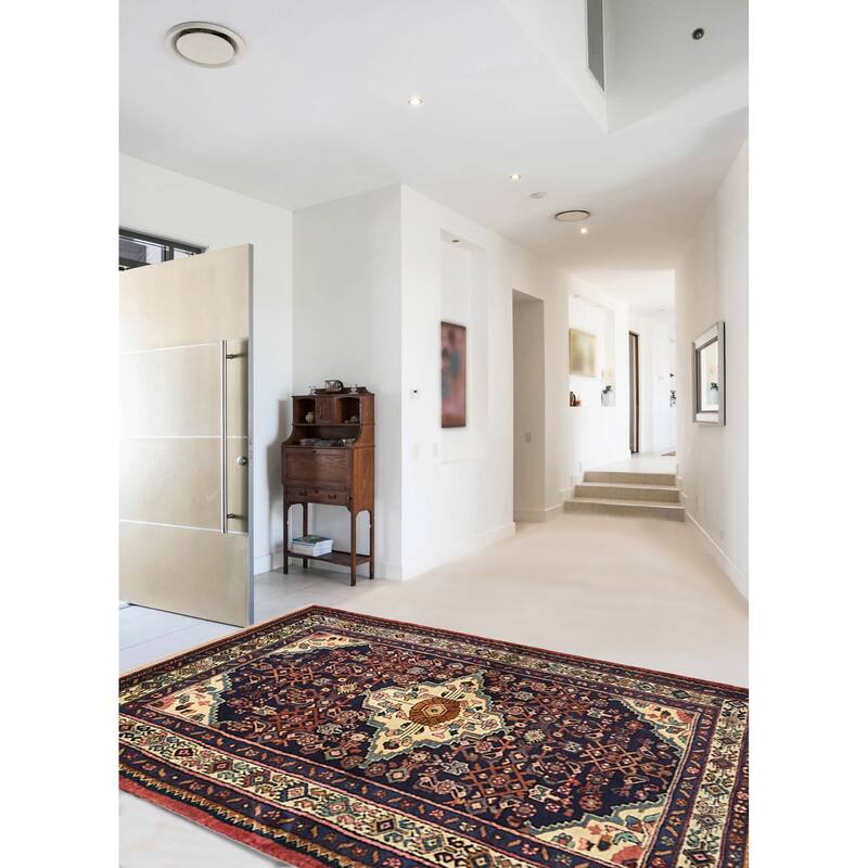 ECARPETGALLERY Hand-knotted Anadol Dark Navy Wool Rug - 4'2 x 6'7