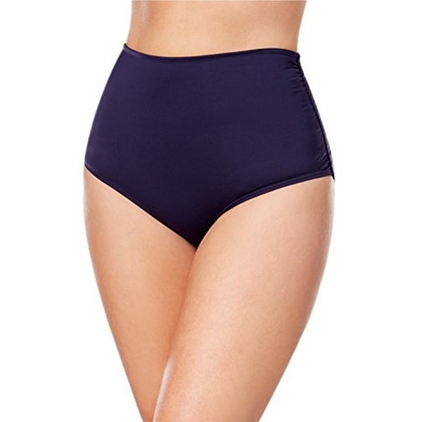 Anne Cole Plus Women's High-Waist Bikini Bottoms,Navy,16W. Opens flyout.