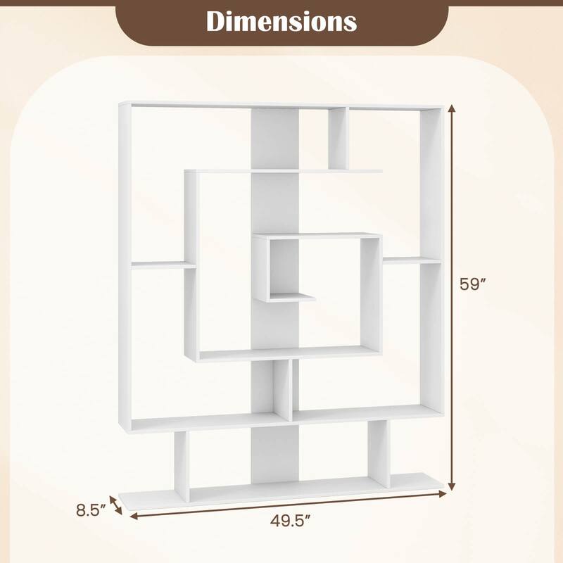 Costway 7-Tier Bookshelf Geometric Bookcase with 2 Anti-Tipping Kits - See Details