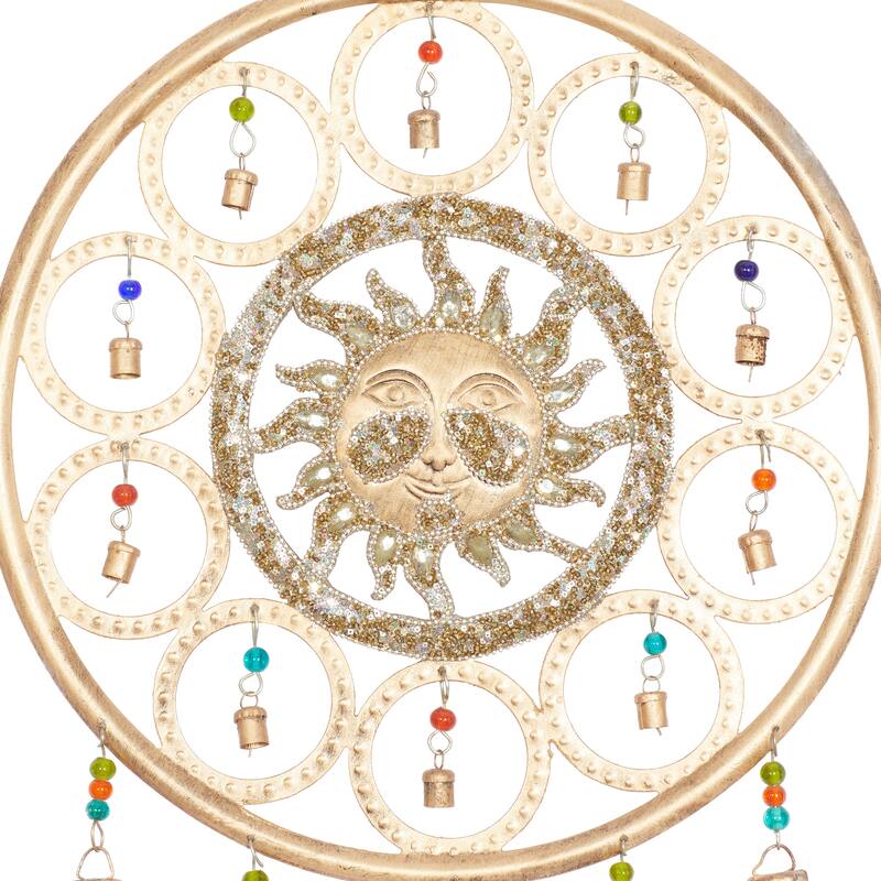 Gold Iron Eclectic Windchime 27 x 15 x 1 - 15 x 1 x 27