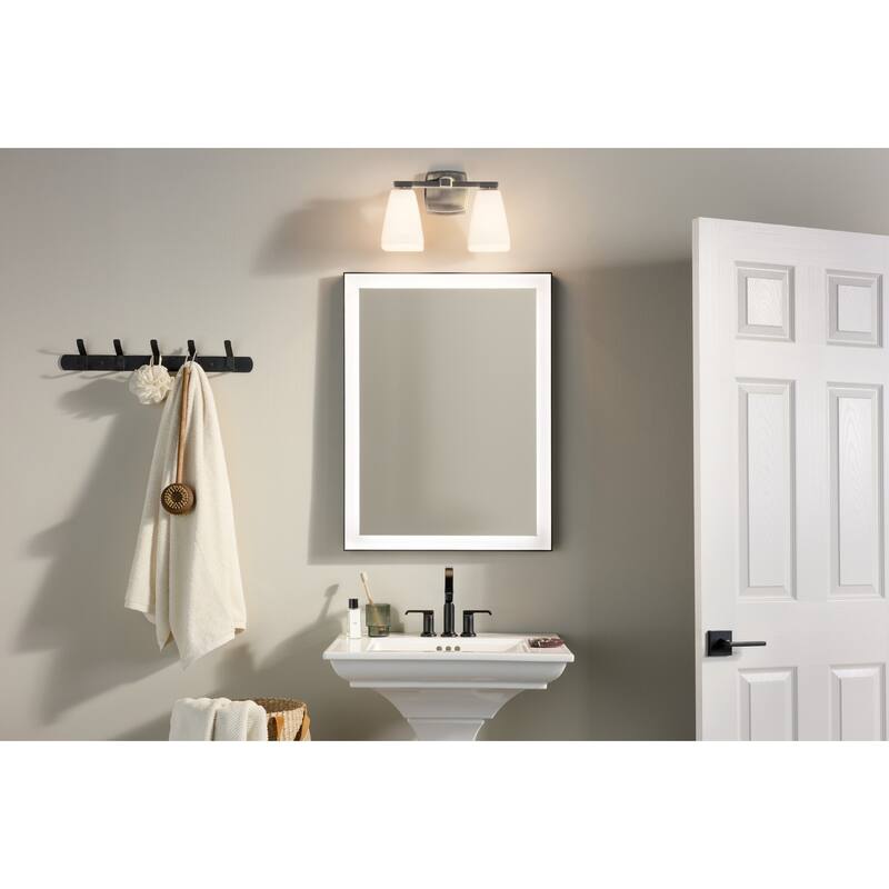 Kichler Lighting Marant 14.25" 2-Light Vanity Light with Opal Glass in Brushed Nickel
