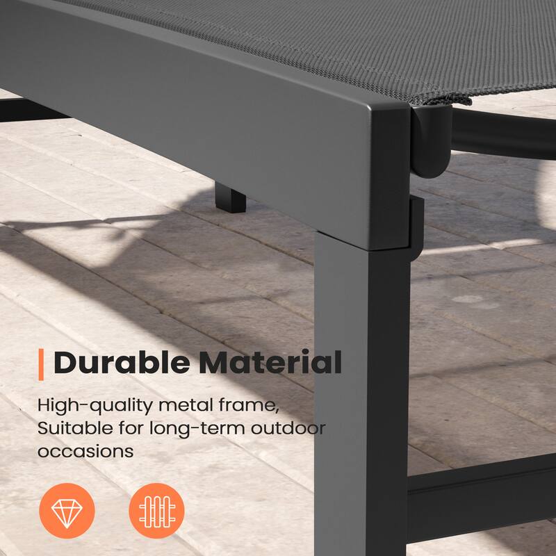 Outdoor Patio Adjustable Chaise Lounge Chair