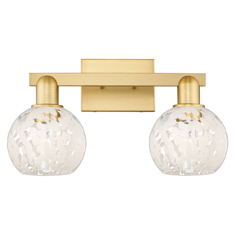 Innovations Lighting Endless Possibilities Arcadia - White Mouchette - 2 Light 17" Bath Vanity Light - Satin Gold