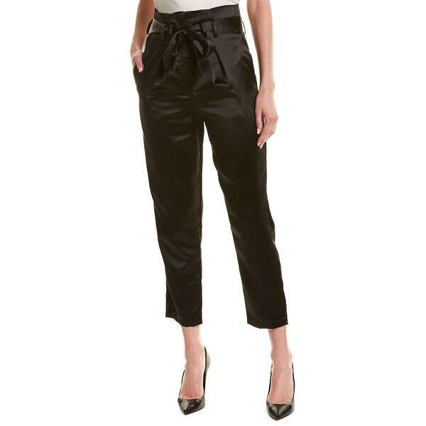 satin high waist pants