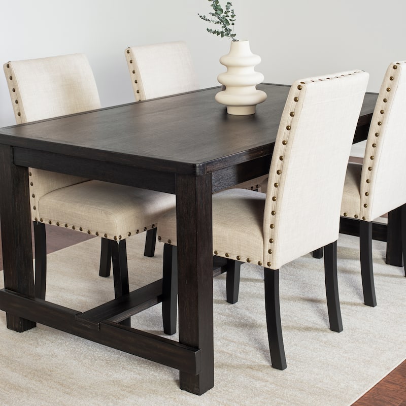 Roundhill Furniture Muzzi Contemporary 7-Piece Dining Set, Dining Table with 6 Stylish Chairs