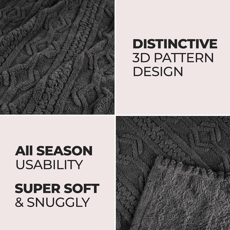 Superior Arctic Boho Jacquard Plush Fluffy Fleece Blanket