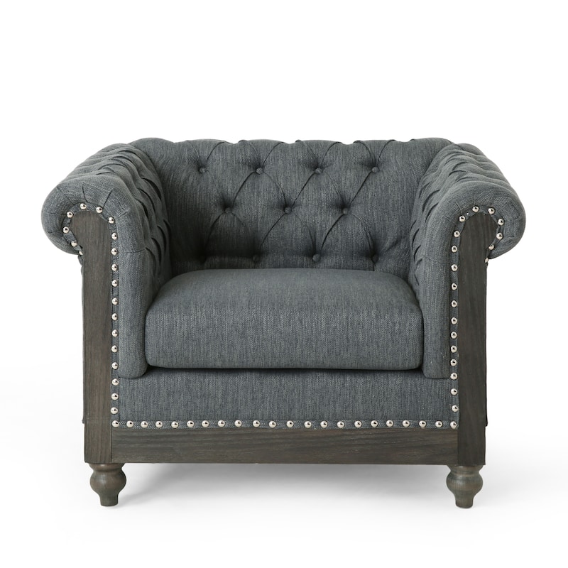 Castalia Chesterfield Tufted Club Chair by Christopher Knight Home - 39.00" L x 33.50" W x 28.00" H