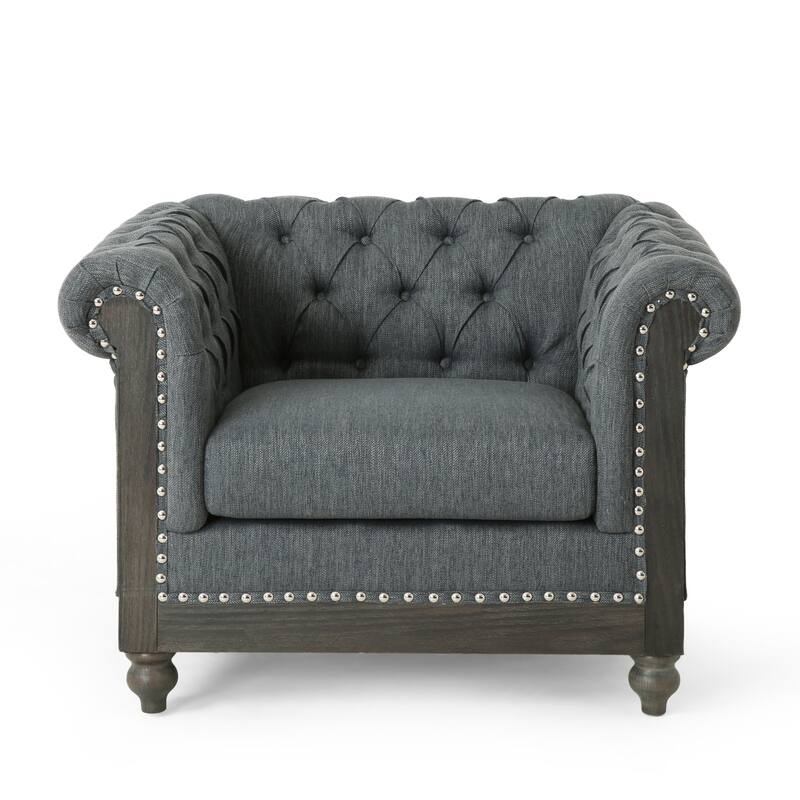 Castalia Chesterfield Tufted Club Chair by Christopher Knight Home - 39.00" L x 33.50" W x 28.00" H