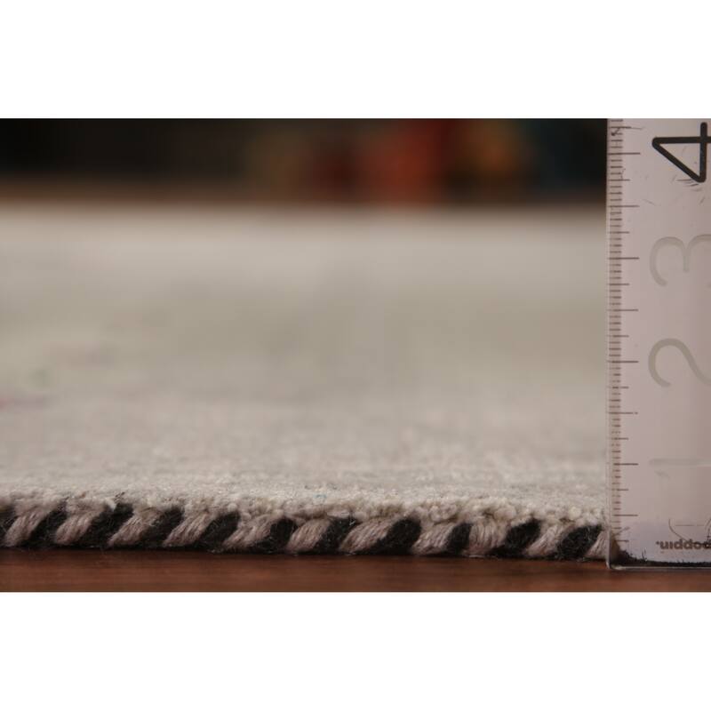 Ltribal Beige Gabbeh Oriental Area Rug Handmade Wool Carpet - 5'10" x 7'8"