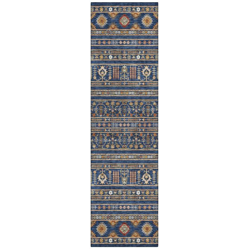 Machine Washable Indoor/ Outdoor Boho Moroccan Chantille Rug